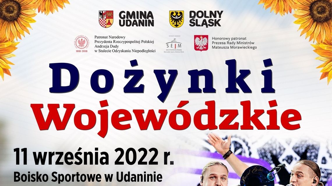 Wójt Gminy Udanin Wojciech Płaziuk zaprasza na Dożynki Wojewódzkie