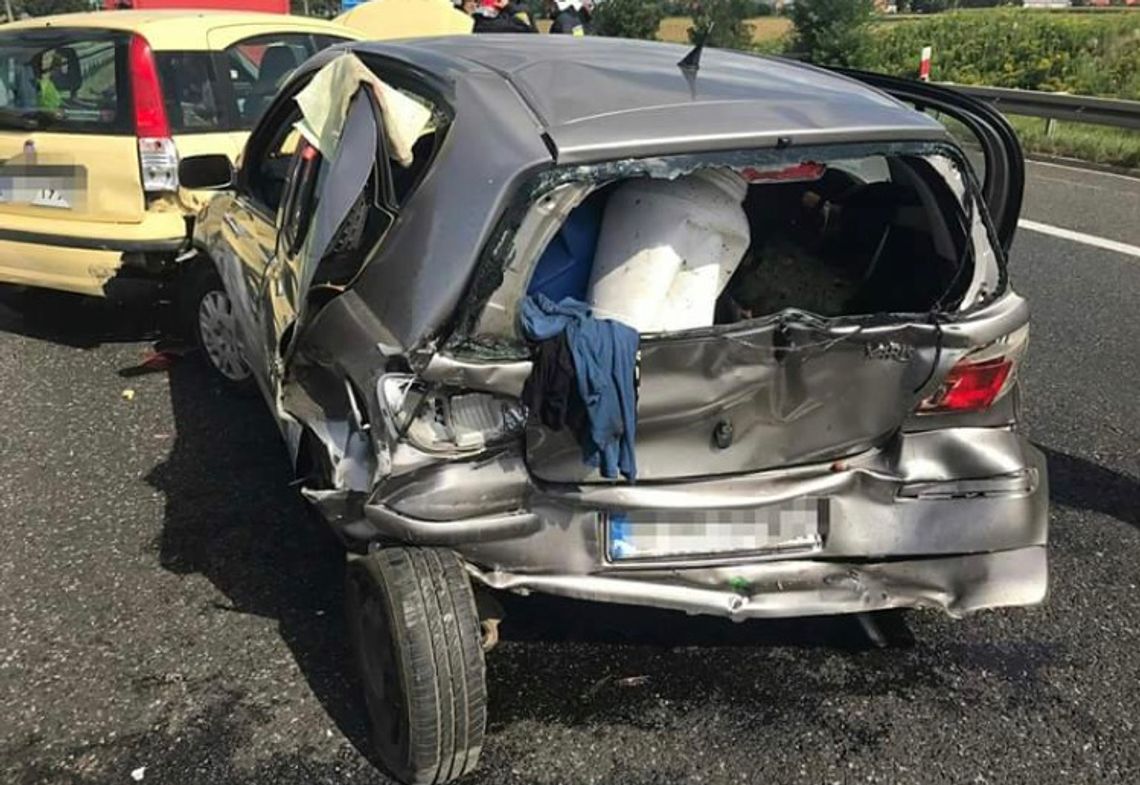 Wypadek na autostradzie i duży korek