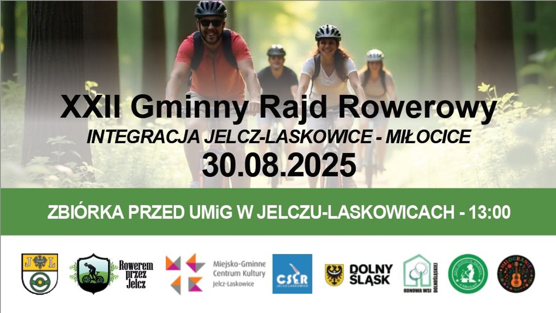 XXII Gminny Rajd Rowerowy: integracja Jelcza-Laskowic i Miłocic już w sobotę