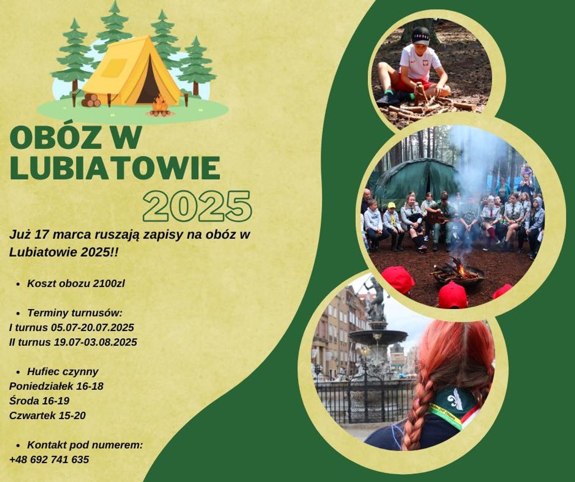 Za parę dni startują zapisy na obóz  Lubiatowie