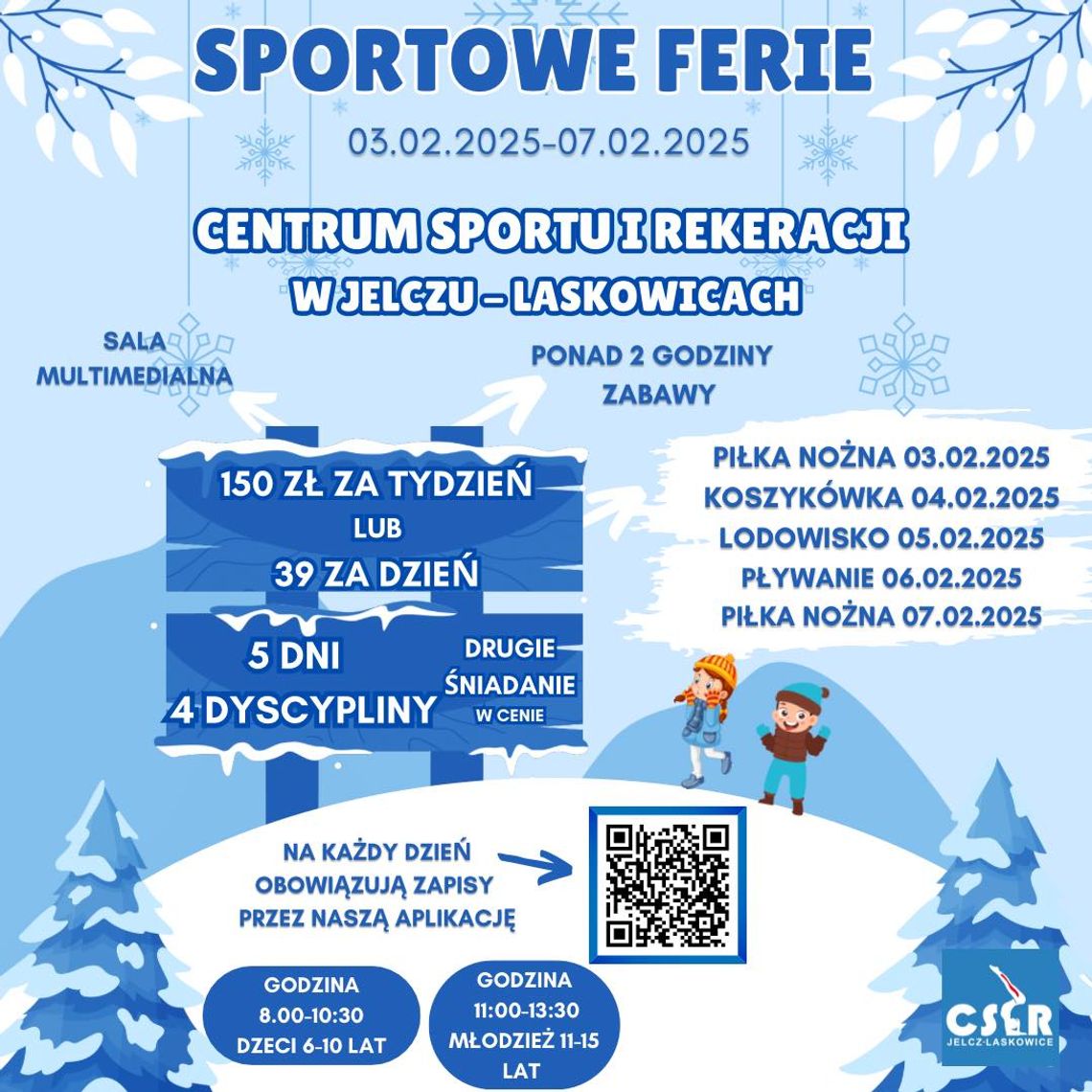 Zapraszamy na sportowe ferie z CSiR