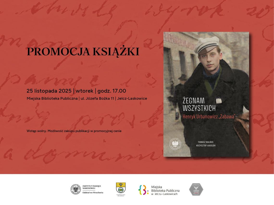 "Żegnam wszystkich" - zapraszają na promocję książki