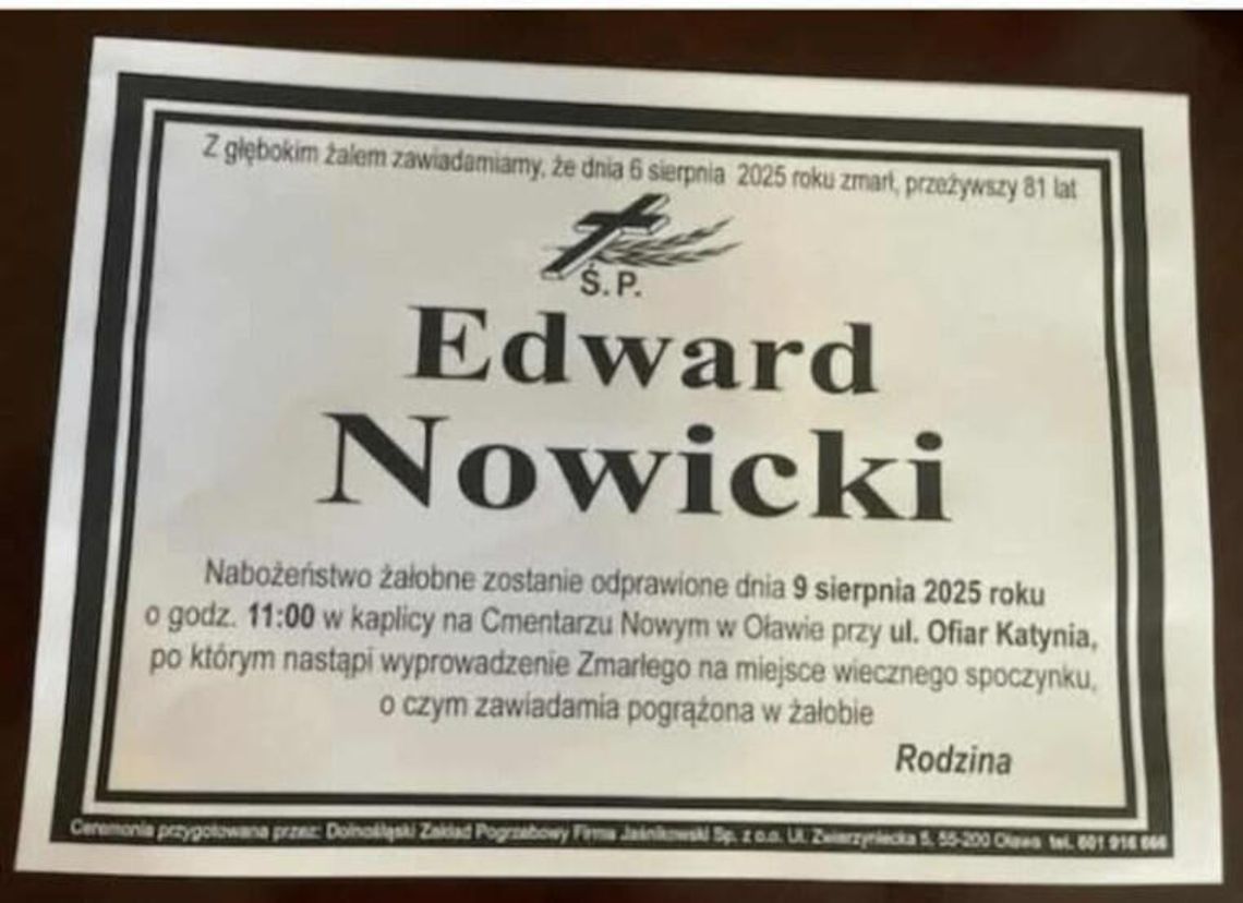 Zmarł Edward Nowicki
