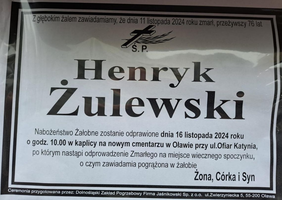 Zmarł Henryk Żulewski