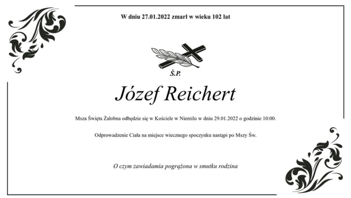 Zmarł Józef Reichert