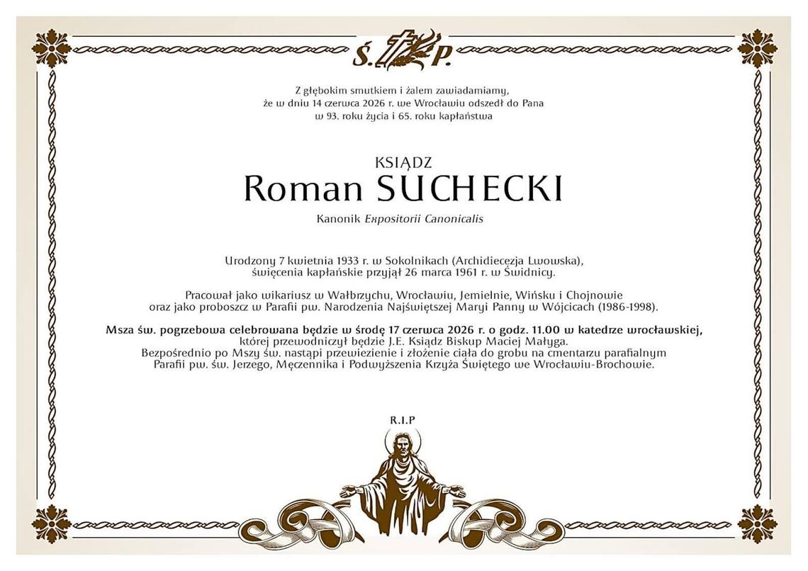 Zmarł ks. Roman Suchecki Zmarł ks. Roman Suchecki