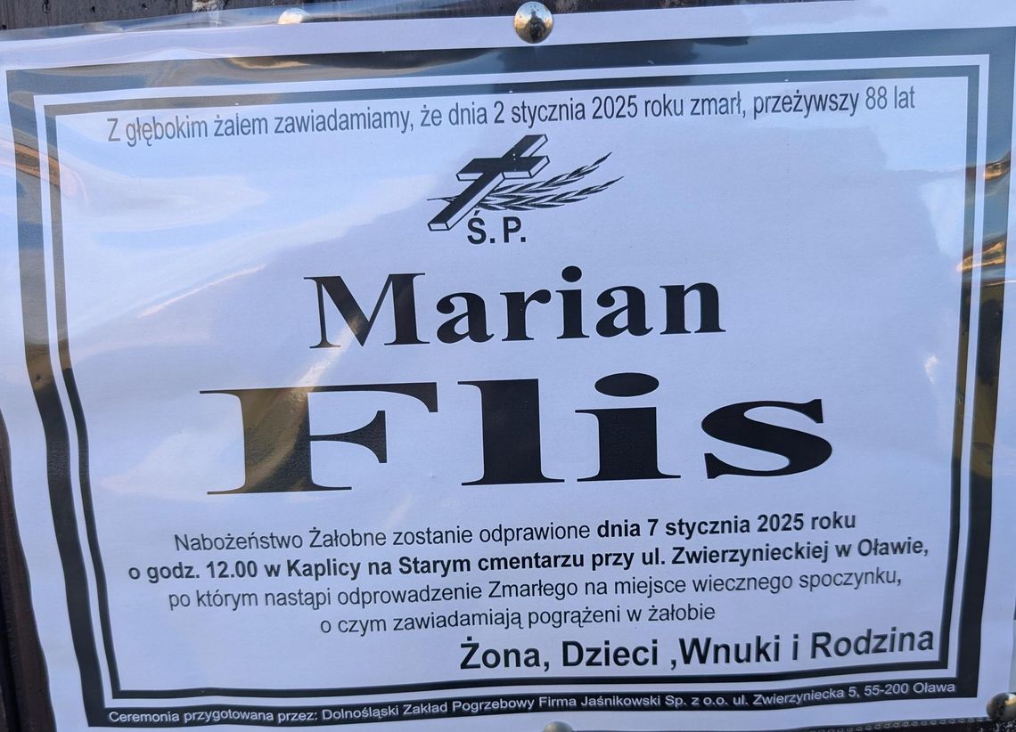 Zmarł Marian Flis