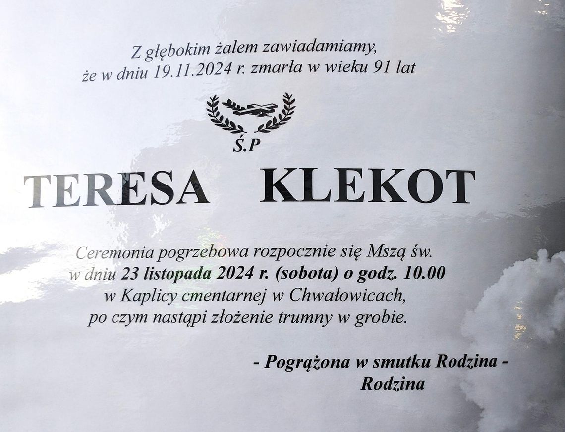 Zmarła Teresa Klekot