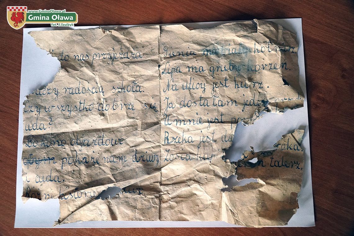 Znaleziono notatkę ucznia z 1953 roku 