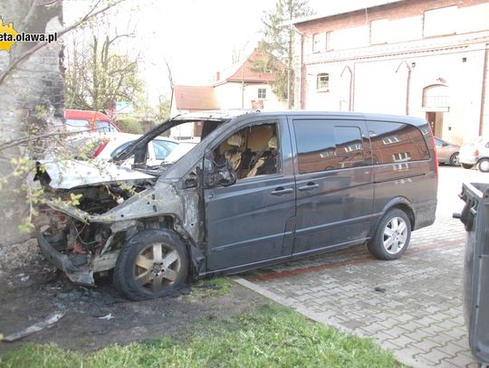 Spłonął mercedes