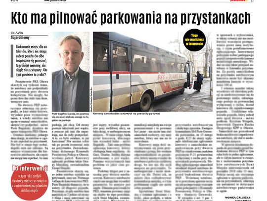 Kto ma pilnować parkowania na przystankach?