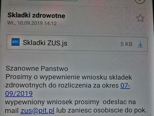 Jeśli masz taką wiadomość, natychmiast ją USUŃ!