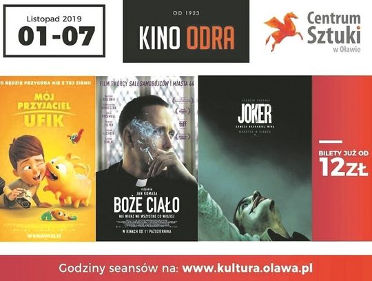 Kino ODRA. Repertuar 1 - 7 listopada