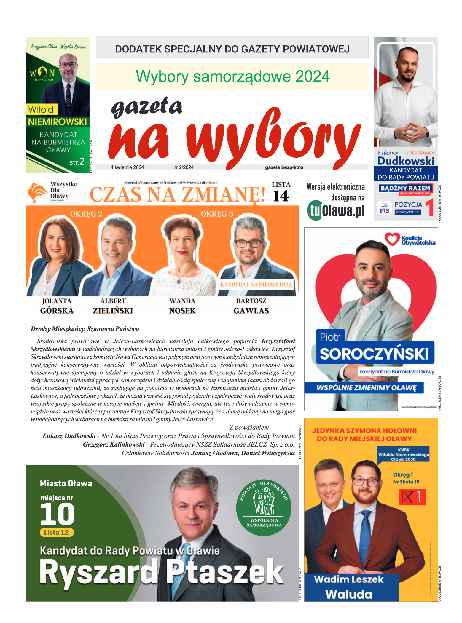 Gazeta na wybory nr 2/2024 - strona 1