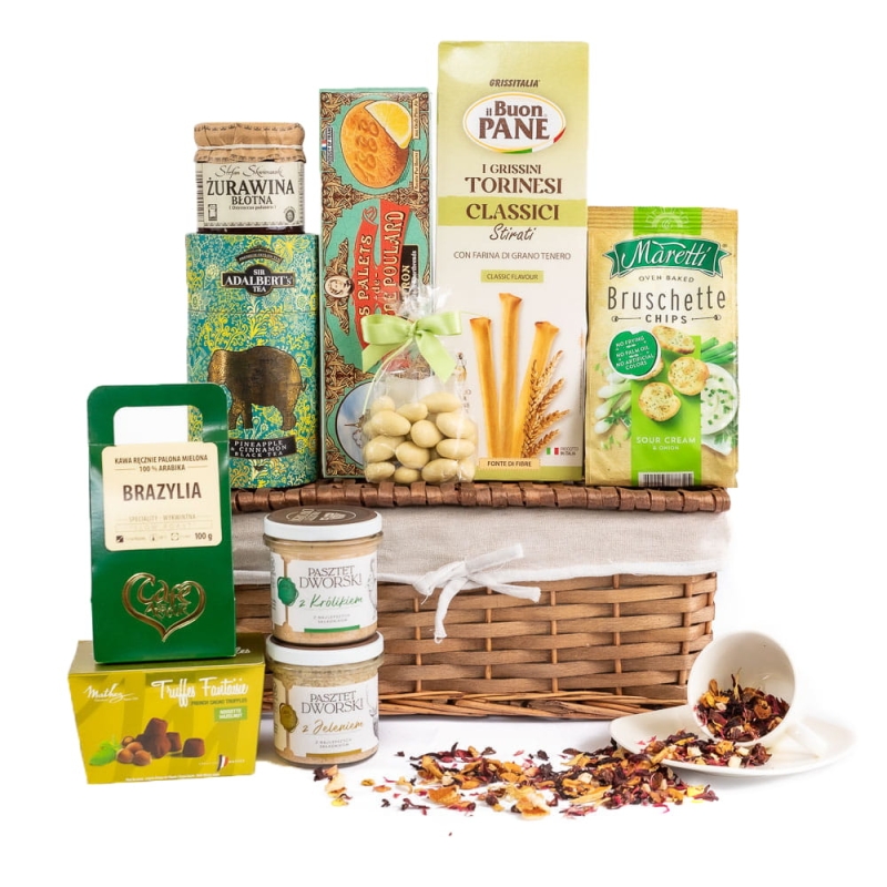 słodki kosz prezentowy 